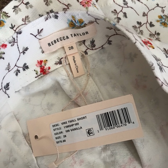 REBECCA TAYLOR vine print Twill shorts NWT - Picture 7 of 8